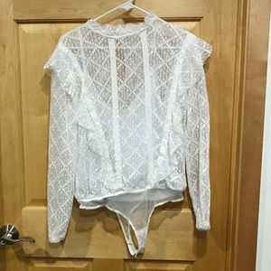 Intimately Free People white lace bodysuit size M